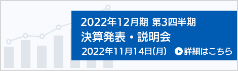 2022年12月期第3四半期決算発表・説明会